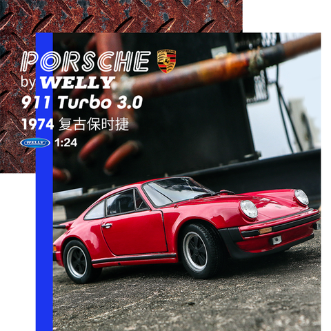 welly 1:24  Porsche 911 Turbo 3.0 car  alloy car model simulation car decoration collection gift toy Die casting model boy toy ► Photo 1/6