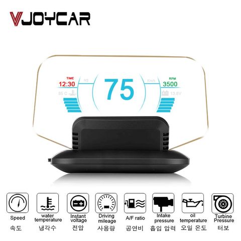 Vjoycar C1 Mirror HUD 2022 New OBD2+GPS Dual Mode OBD2 Head Up Display GPS HUD Digital MPH KMH Speedometer Water & Oil Temp RPM ► Photo 1/6