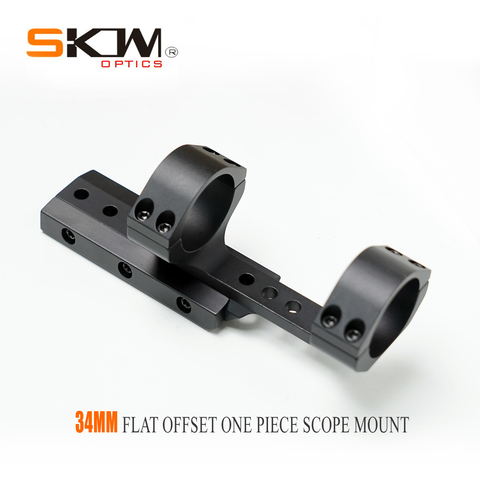 SKW AR15 M4 Flat Offset One Piece Scope Mount 34mm mount for 1913 Picatinny Rails  34MM rings ► Photo 1/5