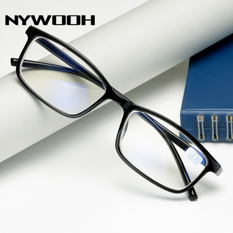 NYWOOH Blue Film Finished Myopia Glasses Men Black Eyeglasses Shortsighted Eyewear -1.0 -1.5 -2 -2.5 -3. -3.5 -4 ► Photo 1/6