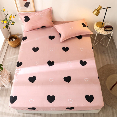 Linens King Size Heart-shaped Fitted Bed Sheets Set For Double Bed sabanas Mattress Cover With Elastic Bonenjoy 1 pcs Bedding ► Photo 1/6