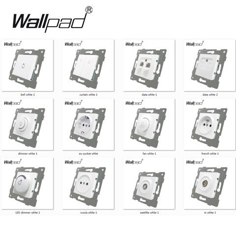 DIY EU Function Key L6 For Module White Button Switch and Socket with Claws Mounting Wallpad L6 Series ► Photo 1/6