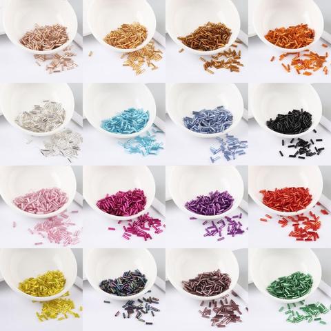 400Pcs/Bag Seedbead Tube 2*6mm Silver Core Czech Glass Seed Bugle Beads cross-stitch embroidery Jewelry DIY Garment Accessories ► Photo 1/6