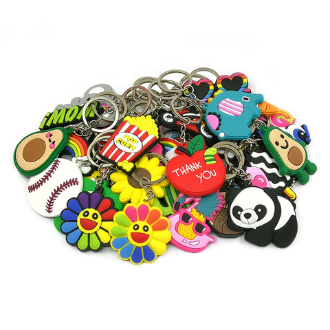 1pcs Pvc Cute Cartoon Animal Key chains Key Ring Lovely Key Holder Kids Gifts