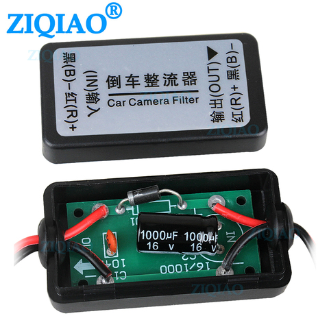 ZIQIAO Car Camera Capacitor Filter Connector DC 12V Power Relay Rectifier for Rear View Backup Camera Car Accessories PJ001 ► Photo 1/6