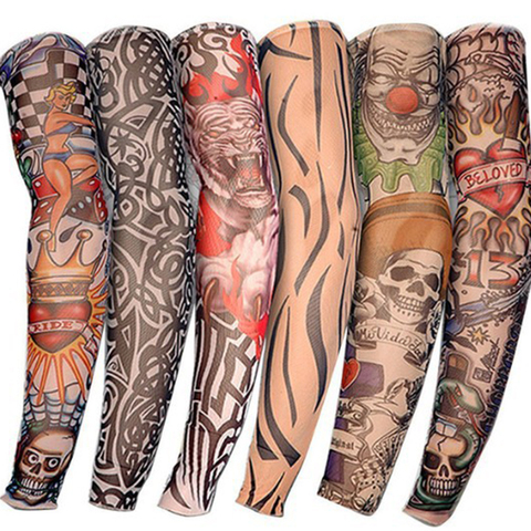 Summer Outdoor Cycling MTB Sunscreen 3D Print Tattoo Sleeve Man Mangas Para Brazo UV Protection Women's Arm Sleeves Arm Warmers ► Photo 1/6