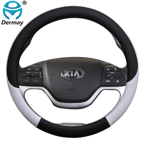 for Kia Picanto Morning Car Steering Wheel Cover Leather 100% DERMAY Brand Funda Volante High Quality Auto Accessories Interior ► Photo 1/6