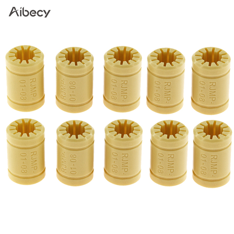 Aibecy 10pcs LM8UU RJMP-01-08 Solid Polymer Bearing 8mm Shaft Plastic Linear Bearing for 3D Printers ► Photo 1/6