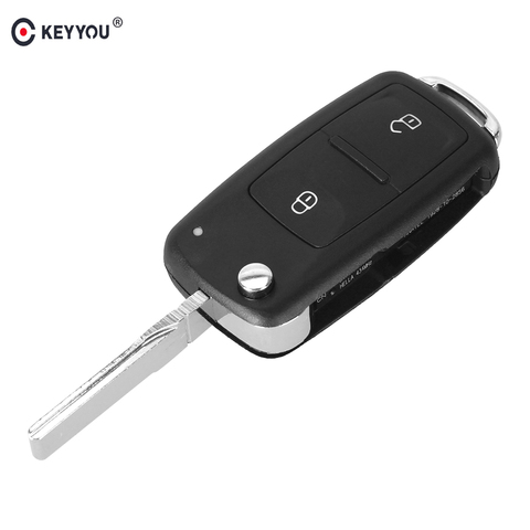 KEYYOU NEW 2 Button Folding Flip Remote Key Replacement Case FOB Shell For Vw VOLKSWAGEN Transporter T5 Polo G Hight Quality ► Photo 1/6