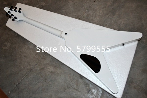 Classic special-shaped 6-wire electric guitar, white body, special applique, free delivery ► Photo 1/6