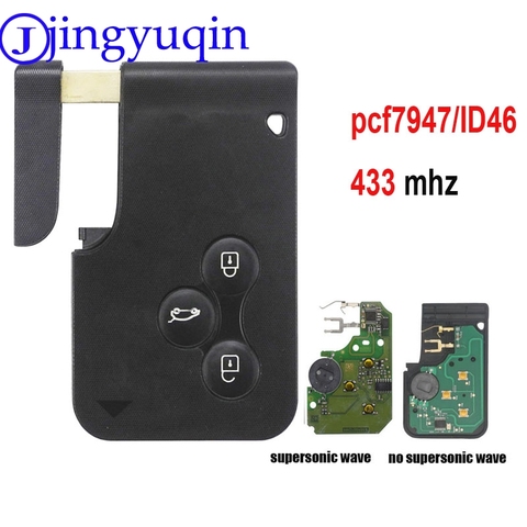 jingyuqin 3 Button 433Mhz ID46 PCF7947 Chip & Insert Small Blade Remote Smart Key Card for Renault Megane Scenic Grand ► Photo 1/5