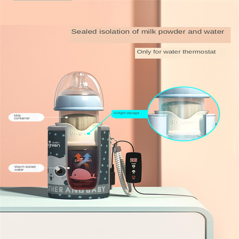 USB Insulation Baby Bottle Warmer Glass Wide Mouth PPSU Drop Resistant Constant Temperature Quick Flush Milk Cute Water Thermal ► Photo 1/6