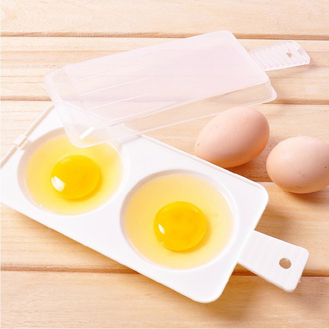 Plastic Egg Cooker Microwave Egg Boiler 2 Eggs Poached Egg Cooker Cooking Tools Dual Use Design High Quality Egg Tool ► Photo 1/6