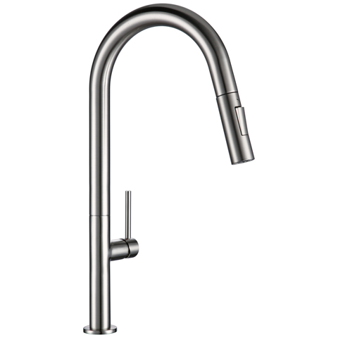 Brass Pull Out Kitchen Faucet Brushed Chrome and Black 360 degree rotation kitchen Hot and cold water Sink taps Kitchen Faucet ► Photo 1/6