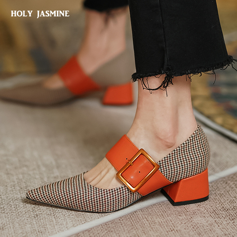 Mary Jane Shoes Woman Fashion 2022 Spring Brand Design Women Pumps High Heels Femme Pointed Toe Party Ladies Shoes Heels Women ► Photo 1/6