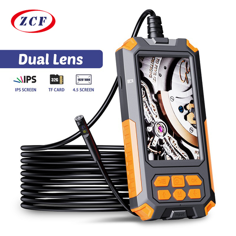 P50 Dual Camera Inspection Endoscope Camera 4.5” IPS Screen HD1080P 8MM Dual Lens Rigid Cable 9 LEDs Waterproof Borescope 32G TF ► Photo 1/6