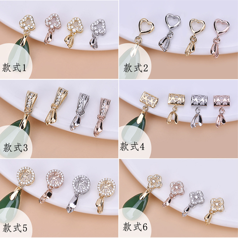 S925 sterling silver clip buckle Various styles available Heart pendant jade crystal pin buckle jewelry diy accessories ► Photo 1/5