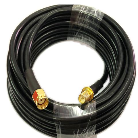 RG58 Coaxial Cable RP-SMA male to RP-SMA Female connector RF Coax Pigtail cable 1m 3m 5m 10m 20m 30m ► Photo 1/3