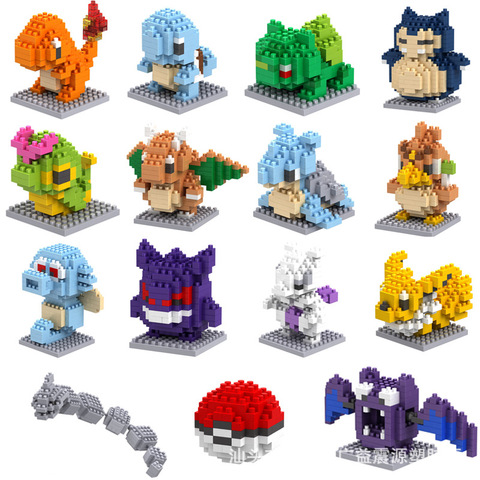 Buy Online Pokemon Mini Blocks Small Building Block Compatible Gengar Onix Ho Oh Caterpie Building Block Construction Toys Blocks Alitools