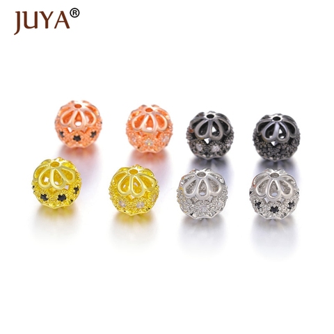 Jewelry Making Spacer Beads Accessories Luxury AAA Zircon Crystal Flower Cap Beads For Bracelet Necklace DIY Craft ► Photo 1/6