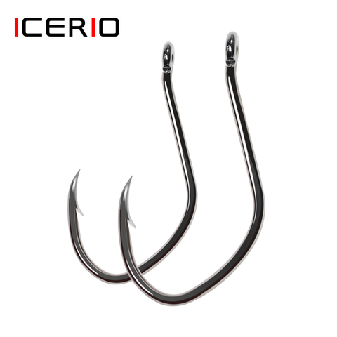 ICERIO 20PCS Barbed Catfish Hooks High Carbon Steel Saltwater Fishhook ► Photo 1/6