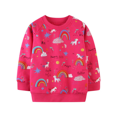 Jumping Meters Fashion Girls Sweatshirts for Autumn Winter Unicorn Baby Sweaters Cotton Rainbow Children's Hoodies Top Clothes ► Photo 1/6