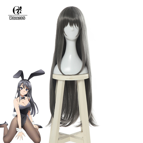 ROLECOS Mai Sakurajima Cosplay Hair Anime Seishun Buta Yarou wa Bunny Girl Senpai no Yume wo Minai Cosplay Long Hair Headwear ► Photo 1/5