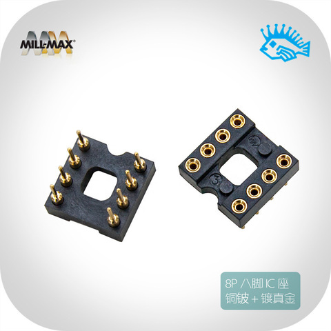 1pcs US Mill-Max military grade 30u thick plated 24K real gold HiEnd fever DIP-8 DIP IC op amp seat ► Photo 1/5