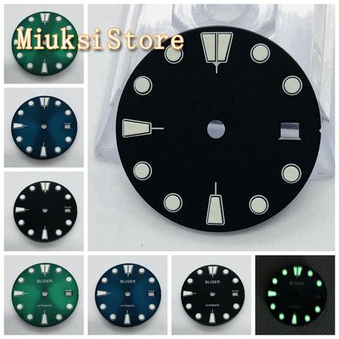 Bliger 1pcs 28.5mm black/blue/green/ sterile dial for ETA 2836/2824，Mingzhu DG2813/3804,Miyota 82 series movement ► Photo 1/6