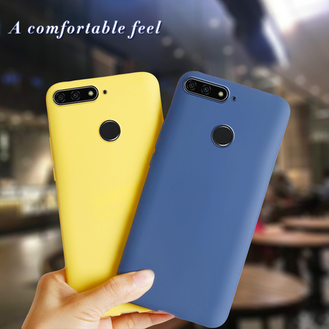 Soft Silicone Candy Color Case for Honor 7C Cover on for Huawei Honor 7A 7C Pro C7 A7 Pro 7 A C 7Apro 7cpro protect coque cases ► Photo 1/6