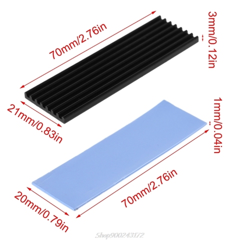 Pure Aluminum Cooling Heatsink Thermal Pad For N80 NVME M.2 for NGFF 2280 PCI-E SSD Au26 20 Dropship ► Photo 1/6