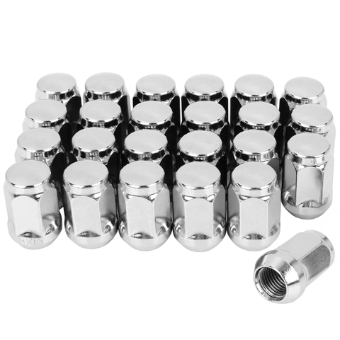 X Autohaux 24pcs Car Chrome M14X1.5 Bulge Acorn Wheel Lug Nuts Cone Seat Steel Racing Lug Wheel Nuts Screw Car Modification ► Photo 1/6