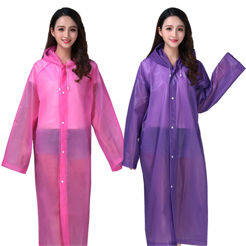 Fashion Friendly EVA material adult thick transparent One-Piece raincoat hiking tourism hiking portable raincoat  Women Man ► Photo 1/6