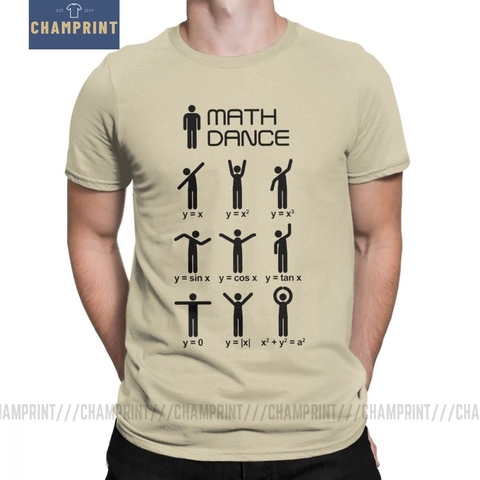 Men Math Dance T-Shirts Mathematical Mathematics Funny Round Neck Short Sleeve Tops Pure Cotton Tees Funny Humor T Shirt ► Photo 1/6