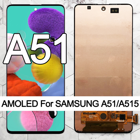 Original AMOLED 6.5'' Display for Samsung Galaxy A51 LCD A515 A515F A515F/DS A515FD Touch Screen  with frame Digitizer Assembly ► Photo 1/6