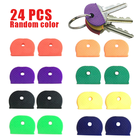 24Pcs Key Top Cover Cap Head Tag ID Markers Top Caps Mixed Topper Keyring Sort Plastic Key Cover for House Room Box Key ► Photo 1/6