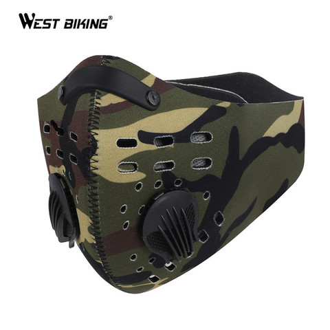 WEST BIKING Sport Face Mask MTB Bike Training Mask PM2.5 Anti Pollution Activated Carbon With Filter Washable  Cycling Mask ► Photo 1/6