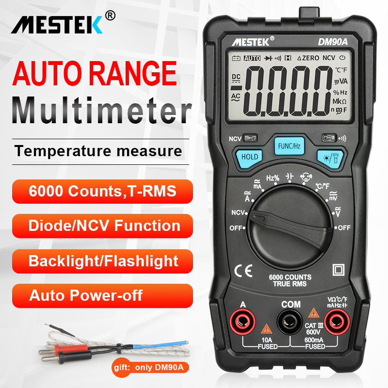 MESTEK 9999 Counts Digital Multimeter True RMS AC DC NCV Smart Multimetro  Tester Ohm Capacitance Hz Voltage Meter Multimeters