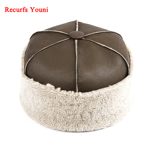 Winter Warm Fur Hat Men Women 100% Fur One Soft Watermelon Bonnet Female Fleece Portable Windproof  Beanie male Wool Bomber Caps ► Photo 1/6