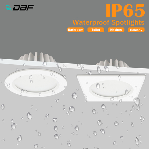 [DBF]Black/White IP65 Waterproof Recessed LED Downlight SMD5730 5W 7W 9W 12W 15W Spot Light Bathroom Ceiling Lamp AC 110V/220V ► Photo 1/6