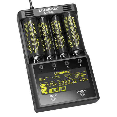 2022 Liitokala Lii-500 Lii-PD4 Lii-500S Lii-PL4 Lii-S4 Sbattery Charger 18650 21700 26650 AA  18350 18500 17500 25500 battery ► Photo 1/6