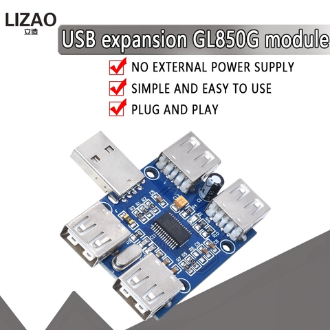 USBHUB USB2.0 HUB 4 port controller USB extension module GL850G chip ► Photo 1/6