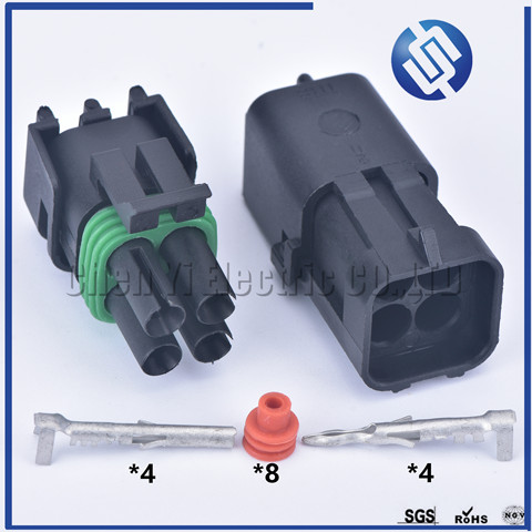 1 set 4 pin Delphi Enhanced Seal 2.5 Series Female Male Connector Plug Housing Electrical Wire Harness Socket 12015798 12015024 ► Photo 1/6