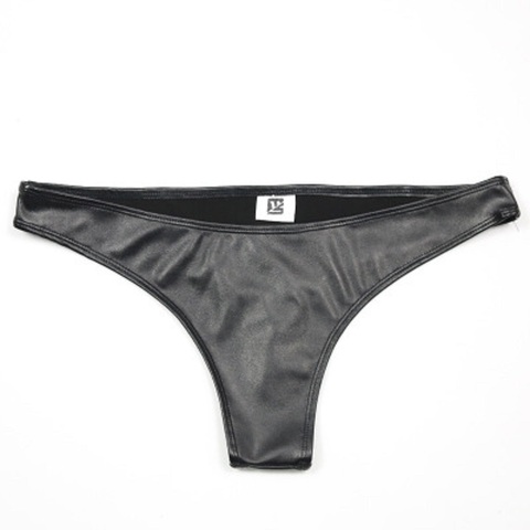 Lady Panty PU Low Waist Lift Buttock Oil-Surface Briefs T Crotch Underwear Bragas Fad Tanga Delicate Smooth Matte Glossy Panties ► Photo 1/6