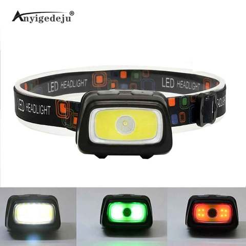 ANYIGE Mini Headlamp 1000 Lumen R5 LED Waterproof IPX4 AAA Headlight Red Green 6 Modes Strobe Head Lamp Light Flash Light Torch ► Photo 1/6