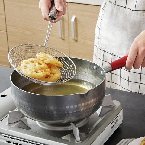 Stainless Steel Spider Mesh Oval Skimmer Strainer Ladle Cookware Kitchen Use Stainless steel filter colander ► Photo 1/6