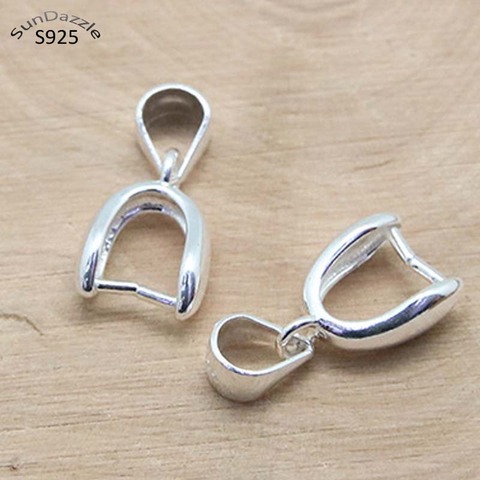 4pcs Real Solid 925 Sterling Silver Pendant Clip Clasp Pinch Hook Pin Bail Beads Connectors Jewelry Findings DIY Jewelry Making ► Photo 1/6