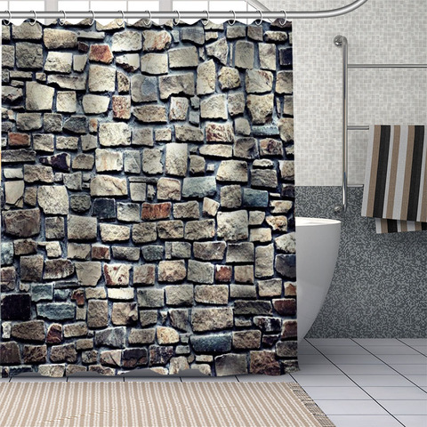 Custom stone wall Shower Curtains DIY Bathroom Curtain Fabric Washable Polyester for Bathtub Art Decor Drop Shipping ► Photo 1/6