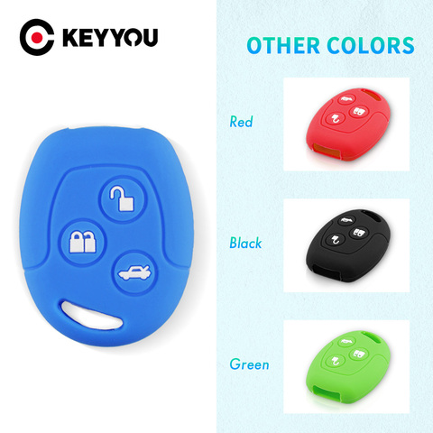 KEYYOU 3 Button Holder Protector Remote Silicone Car Key Case Cover For Ford Focus Mondeo Festiva Fusion Suit Fiesta KA MK4 ► Photo 1/6