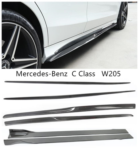 Carbon Fiber Side Skirt Lip Spoiler For Mercedes-Benz C Class W205 C180 C200 C260 C300 2015-2022 Auto Modification Spoilers ► Photo 1/1